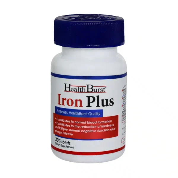 قرص آیرون پلاس Health Burst کمک به تشکیل نرمال گلبول‌های قرمز 30 عدد