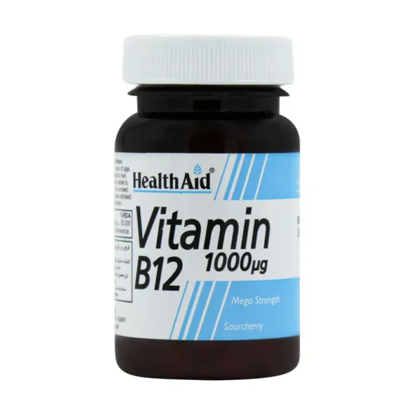 قرص ویتامین B12 1000 میکروگرم هلث اید کمک به تشکیل گلبول قرمز خون 50 عدد