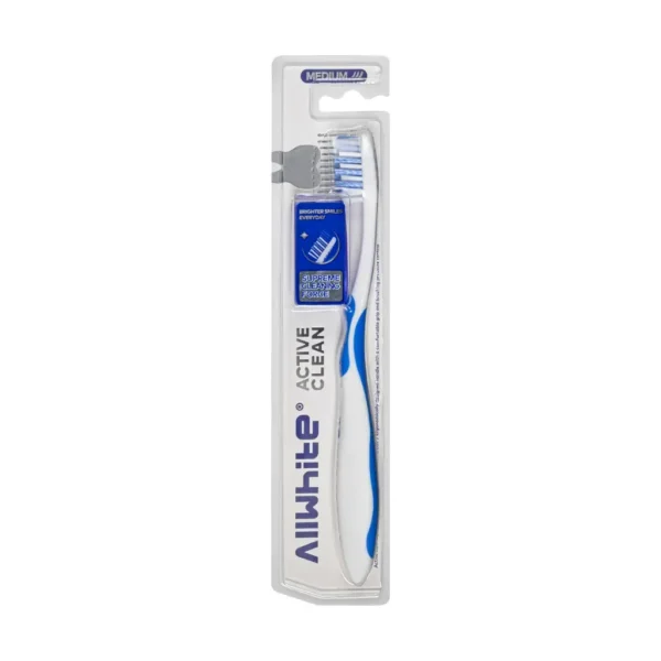 مسواک آل وایت مدل Active Clean برس متوسط بهبود دهنده بهداشت دهان
