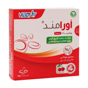 ویال محلول خوراکی ویتامین B12 اورامند پارس بهروزان جم پیشگیری از کم خونی 10 عدد
