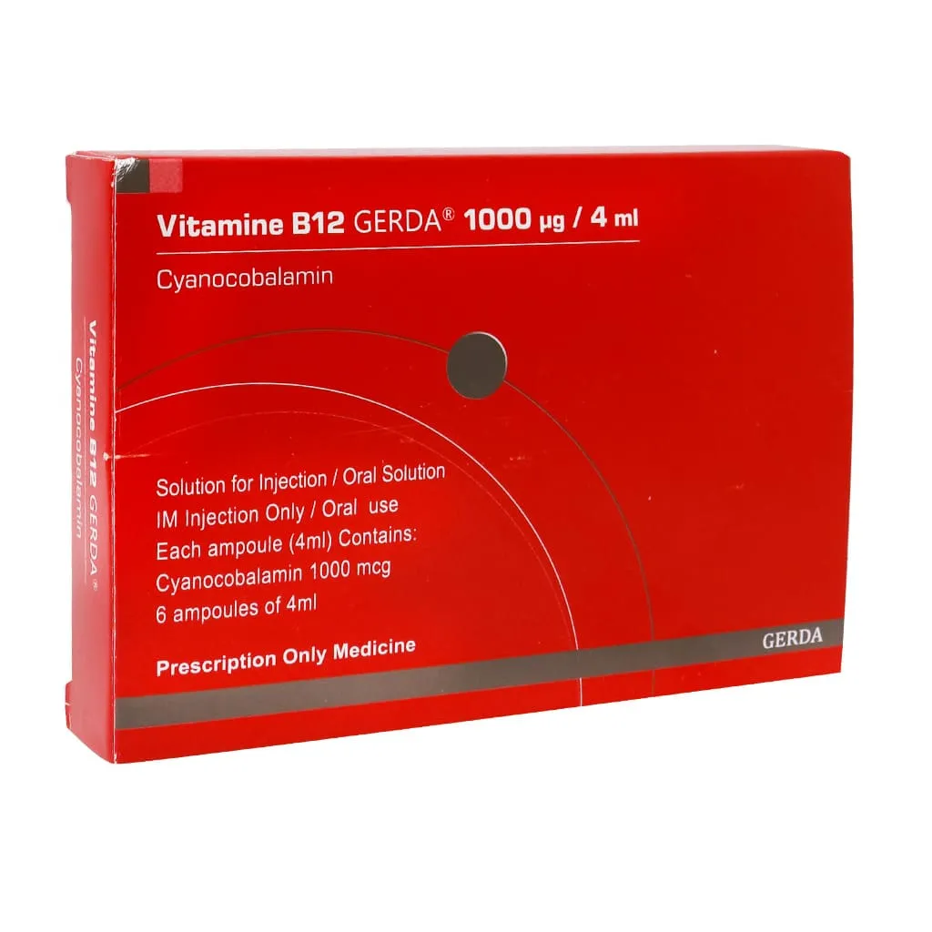 ویال محلول خوراکی ویتامین B12 گردا 1000 میکروگرم پارس بهروزان جم 6 عدد