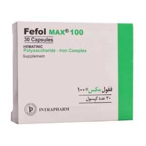 کپسول ففول مکس 100 اینترافارم جلوگیری از کم خونی ناشی از فقر آهن 30 عدد