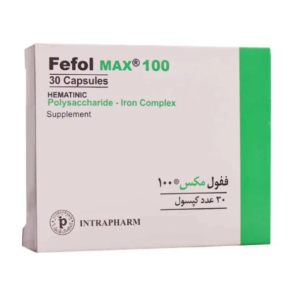 کپسول ففول مکس 100 اینترافارم جلوگیری از کم خونی ناشی از فقر آهن 30 عدد