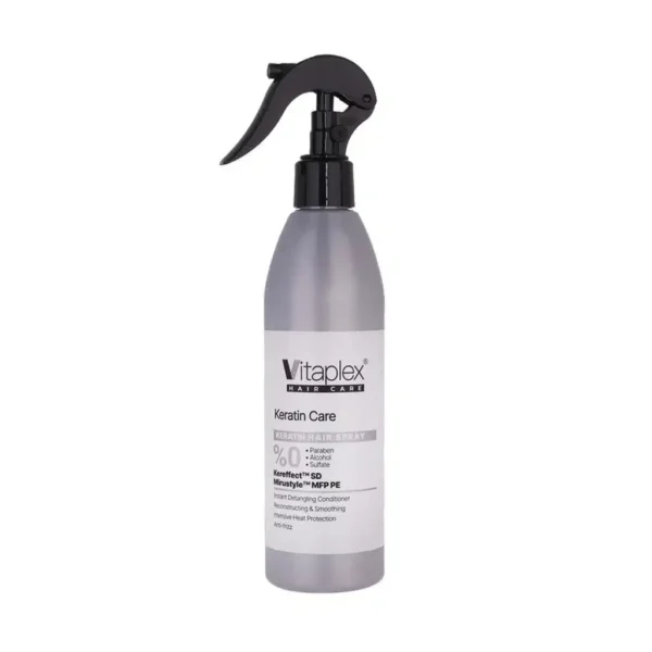 اسپری نرم کننده موهای کراتینه شده ویتاپلکس 300 میلی لیتر نرم کننده و ترمیم کننده موهای آسیب دیده