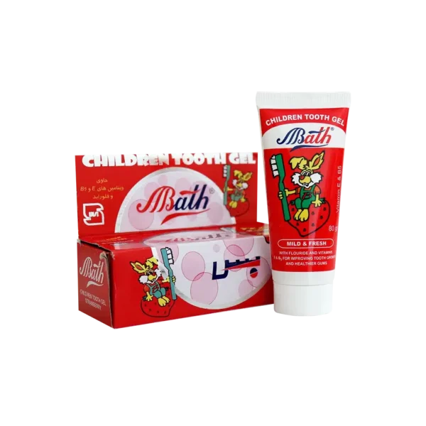 خمیر دندان ژله ای کودک بس طعم توت فرنگی ۸۰ گرم برای رشد دندان های دائمی