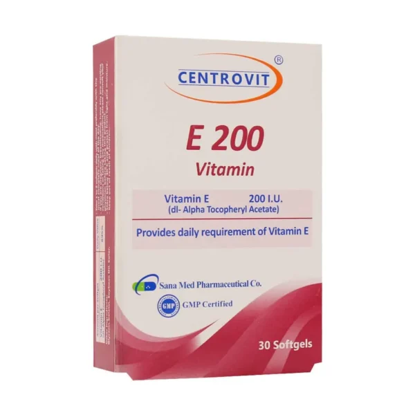 سافت ژل ویتامین E 200 واحد سنتروویت 30 عدد آنتی اکسیدان قوی