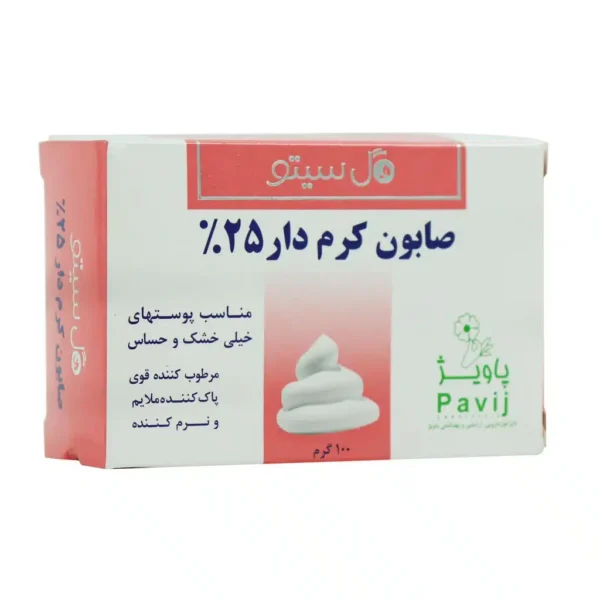 صابون کرم دار 25 درصد گل سیتو 100 گرم مرطوب کننده قوی برای پوست های خشک