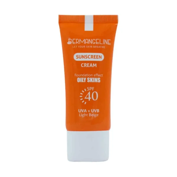 ضد آفتاب کرم پودری SPF40 درم انجلین مناسب پوست چرب 30 میلی لیتر