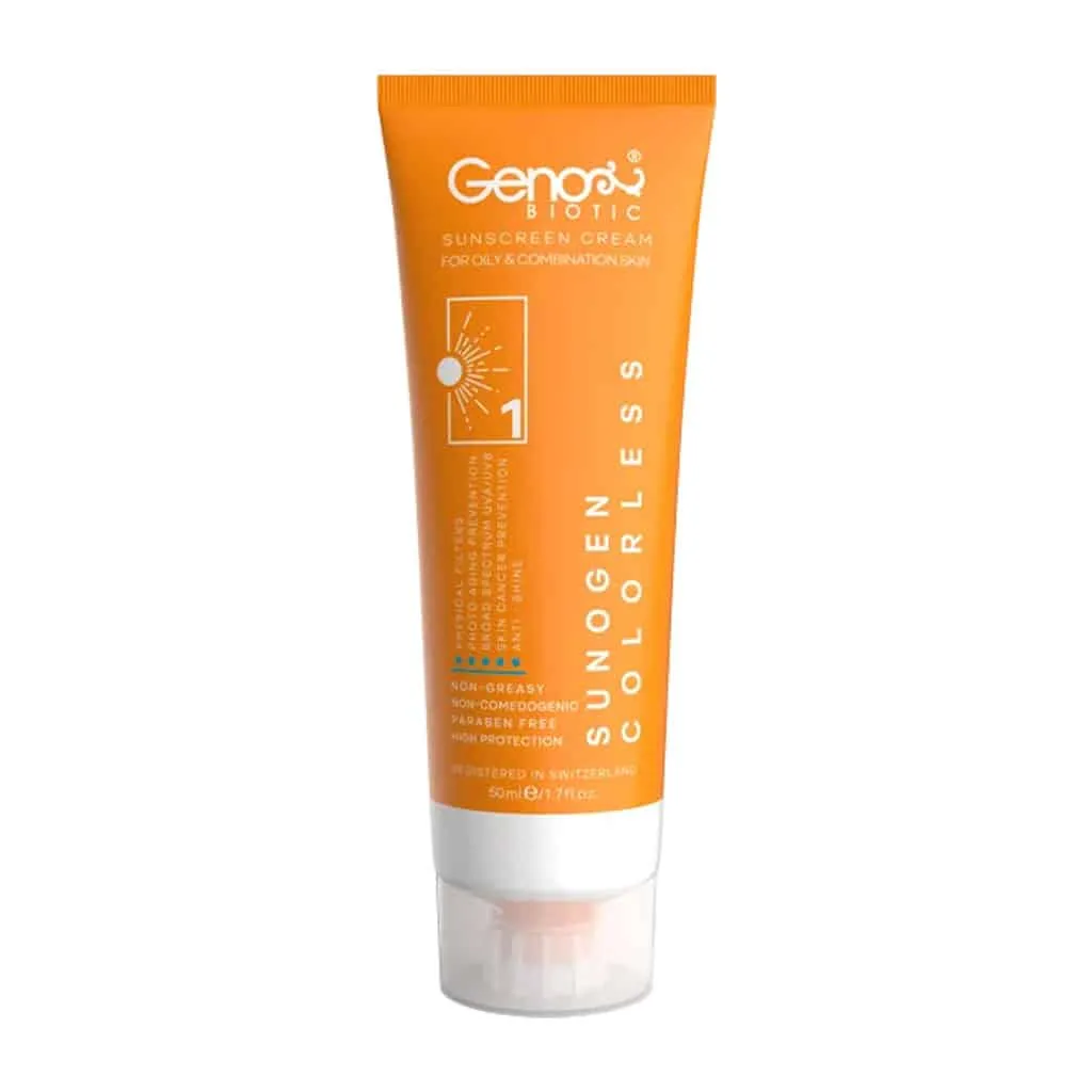 ضد آفتاب SPF50 ژنوبایوتیک پوست چرب محافظت از پوست در برابر اشعه‌های مضر