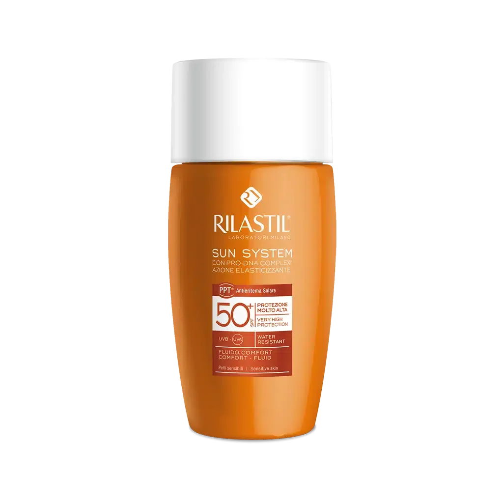 فلوئید ضد آفتاب رنگی ریلاستیل SPF50 برای محافظت از پوست