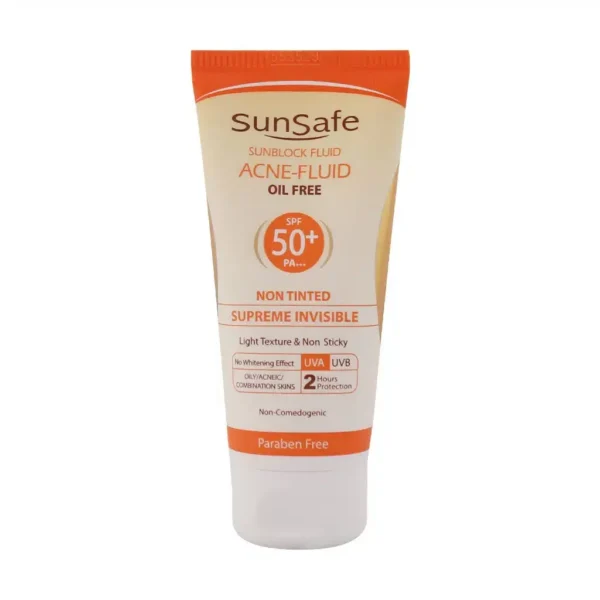 فلوئید ضد آفتاب فاقد چربی SPF50 سان سیف 50 میلی لیتر محافظت از پوست در برابر اشعه UV