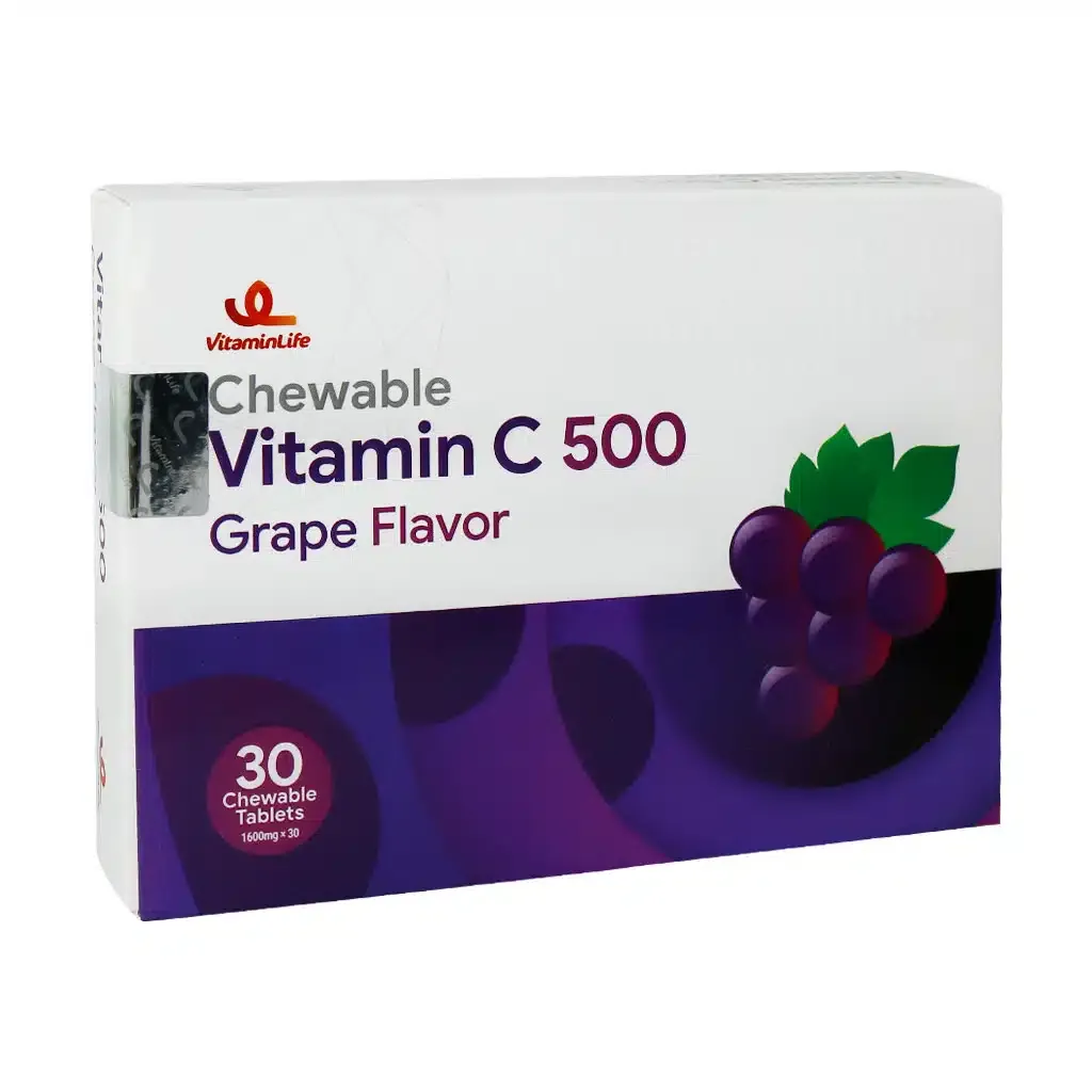 قرص جویدنی ویتامین C 500 میلی گرم ویتامین لایف افزایش انرژی و جذب آهن