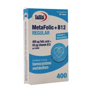 قرص متافولیک پلاس B12 رگولار یوروویتال 30 عدد حمایت از سلامت سیستم عصبی