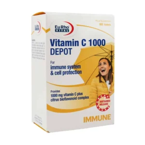 قرص ویتامین C 1000 میلی گرم دپو یوروویتال 60 عدد تقویت سیستم ایمنی