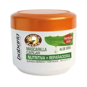 ماسک مو آلوئه ورا و روغن آرگان باباریا 400 میلی لیتر ترمیم و آبرسانی موها