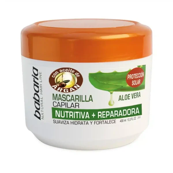 ماسک مو آلوئه ورا و روغن آرگان باباریا 400 میلی لیتر ترمیم و آبرسانی موها