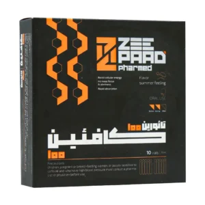 ویال خوراکی کافئین تائورین 100 میلی گرم زی پاد افزایش انرژی و تمرکز