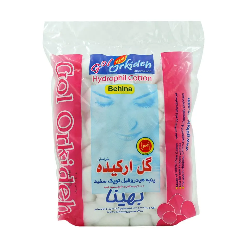 پنبه توپک گل ارکیده خراسان 100 گرم