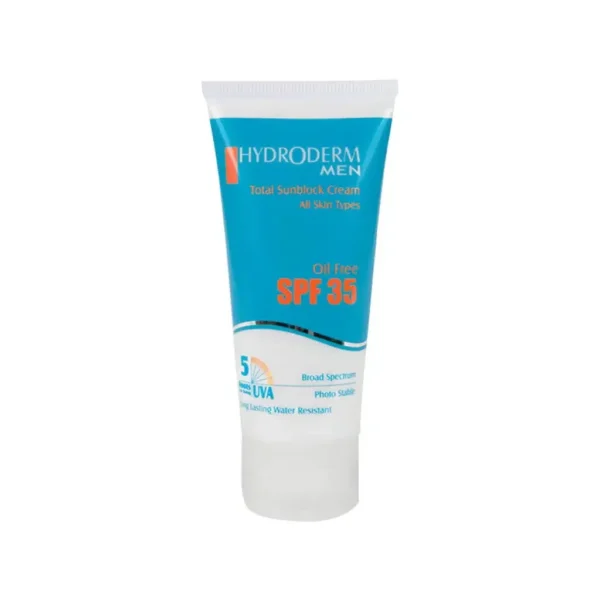 کرم ضد آفتاب آقایان هیدرودرم SPF35 حجم ۵۰ میلی لیتر محافظت از پوست در برابر اشعه UV
