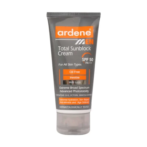کرم ضد آفتاب آقایان SPF50 آردن مناسب انواع پوست 50 میلی لیتر