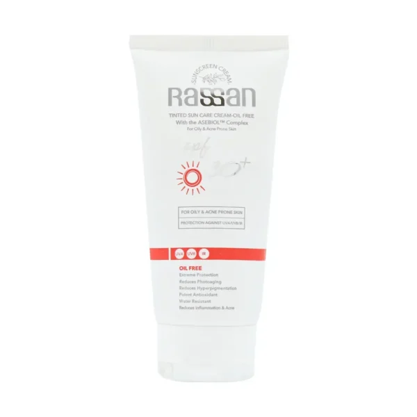 کرم ضد آفتاب رنگی فاقد چربی SPF30 پوست چرب و آکنه دار راسن 40 میلی لیتر