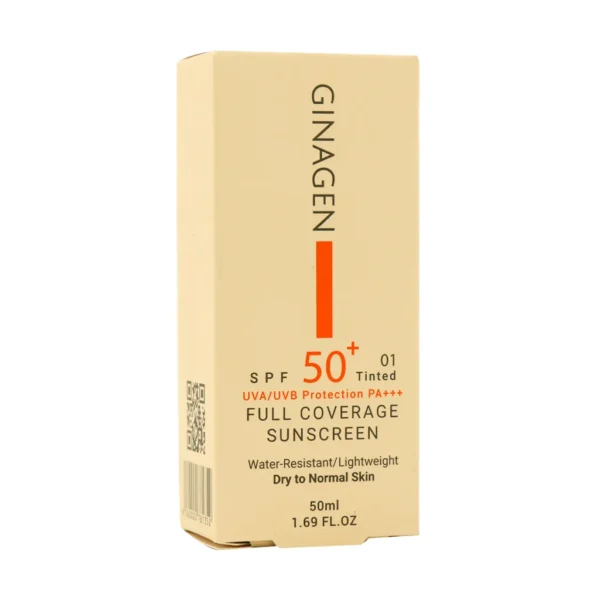 کرم ضد آفتاب رنگی پوست خشک و نرمال SPF50 ژیناژن 50 میلی لیتر