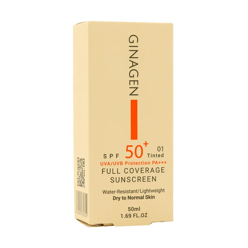کرم ضد آفتاب رنگی پوست خشک و نرمال SPF50 ژیناژن 50 میلی لیتر