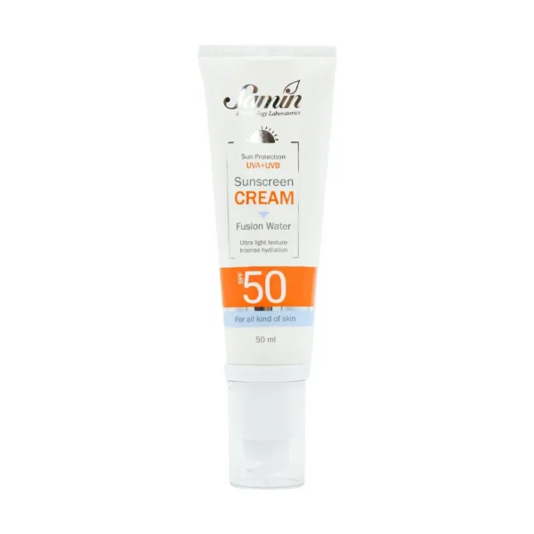 کرم ضد آفتاب فیوژن واتر انواع پوست SPF50 ثمین 50 میلی لیتر