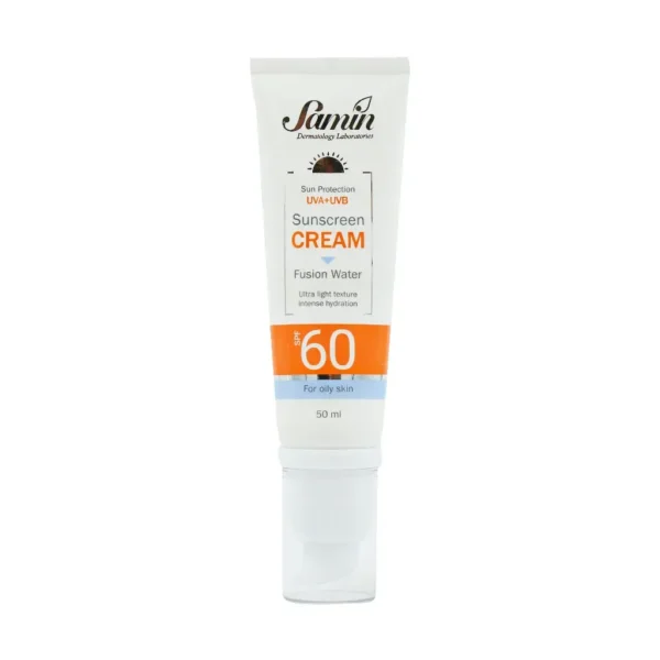 کرم ضد آفتاب فیوژن واتر پوست چرب SPF60 ثمین 50 میلی لیتر محافظت از پوست در برابر اشعه UV