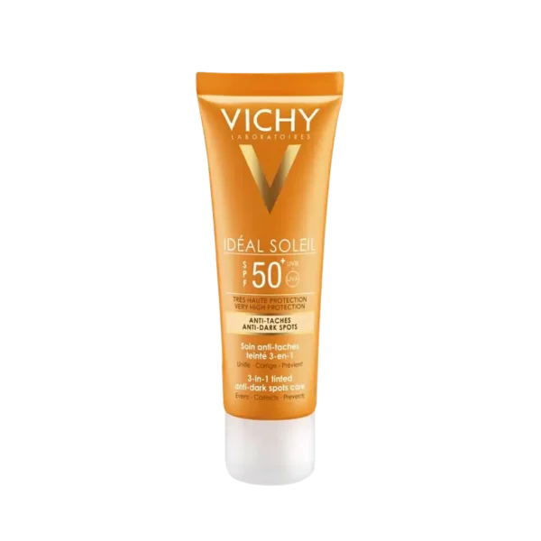 کرم ضد آفتاب و ضد لک رنگی ویشی SPF50 مناسب پوست های معمولی و دارای لک ۵۰ میلی لیتر