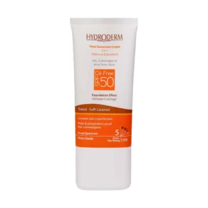 کرم ضد آفتاب کرم پودری فاقد چربی SPF50 هیدرودرم 40 گرم