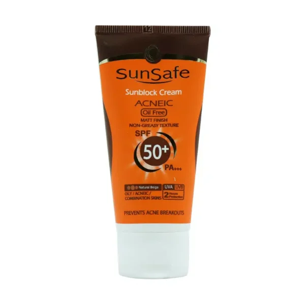کرم ضد آفتاب SPF50 فاقد چربی سان سیف مناسب پوست های چرب و آکنه ای