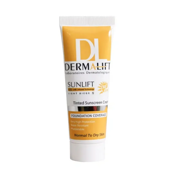 کرم ضد آفتاب SPF50 پوست خشک و معمولی درمالیفت 40 میلی لیتر محافظت کامل از پوست