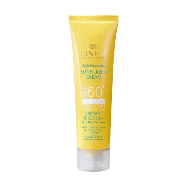 کرم ضد آفتاب SPF60+ بدون رنگ سینره مناسب انواع پوست 50 میلی لیتر