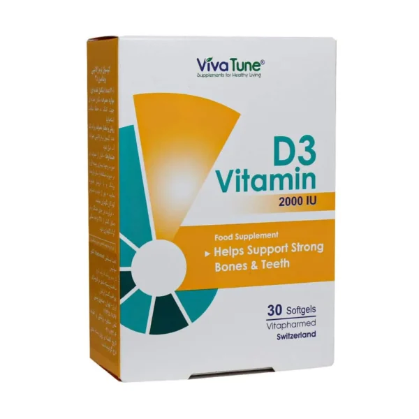کپسول نرم ژلاتینی ویتامین D3 2000 واحد ویواتیون کمک به جذب کلسیم