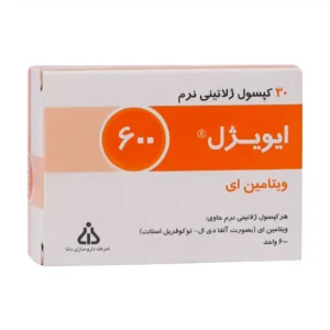 کپسول ژلاتینی نرم ویتامین E 600 واحد ایویژل دانا فارما آنتی اکسیدان