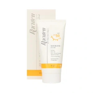 کرم و جعبه ضد آفتاب بدون رنگ راکوتن SPF50 مناسب پوست چرب و مختلط 50 گرم