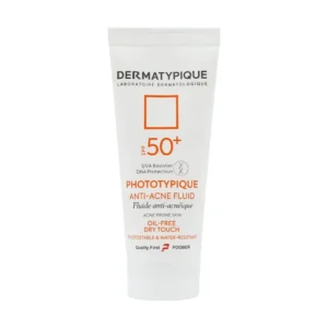 فلوئید ضد آفتاب بی رنگ آنتی آکنه درماتیپیک SPF50 مناسب پوست چرب و جوش دار 40 میلی لیتر