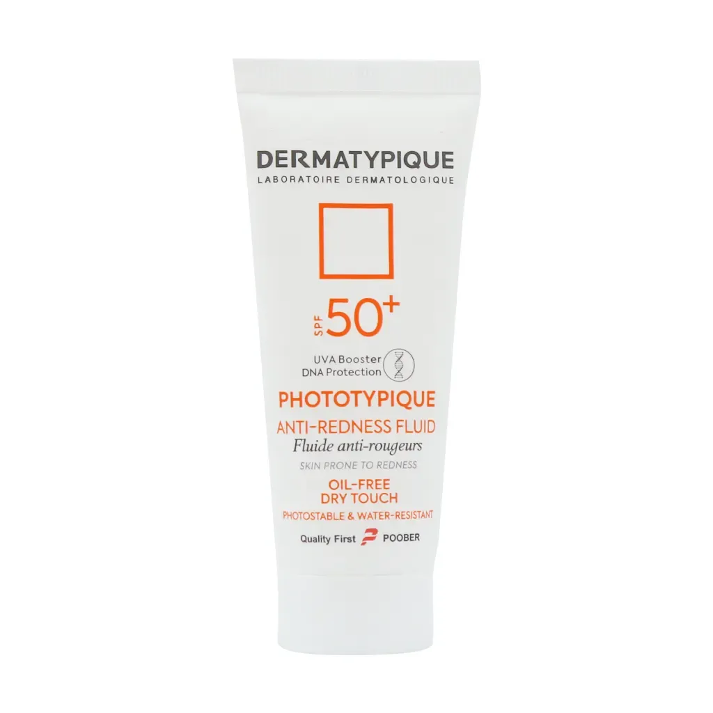فلوئید ضد آفتاب بی رنگ پوست قرمز و حساس SPF50 درماتیپیک 40 میلی لیتر