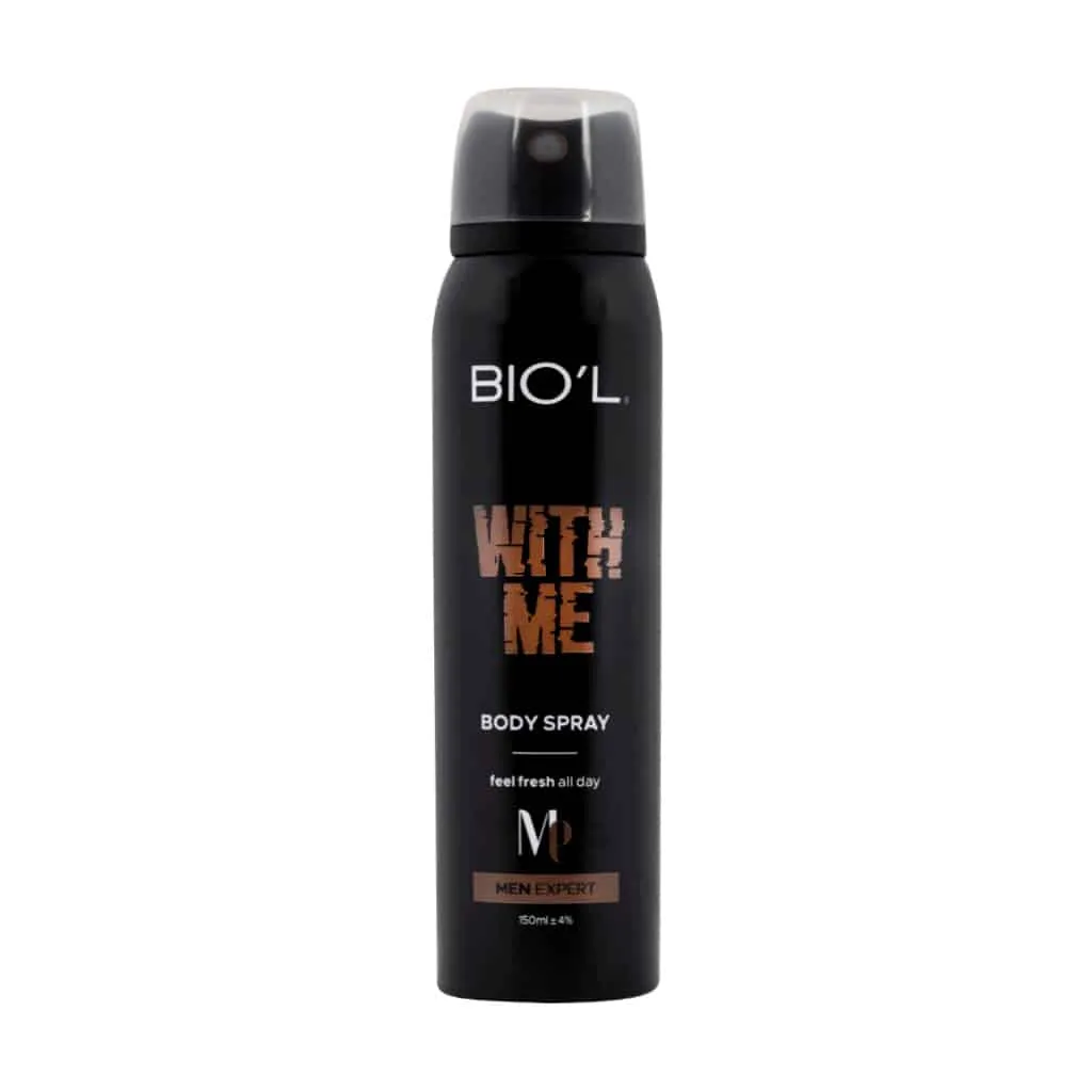 اسپری بدن مردانه بیول مدل With Me 150 میلی لیتر خوشبو کننده و ضد باکتری