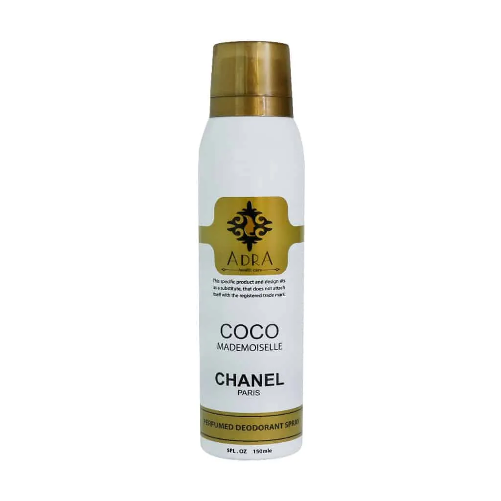 اسپری خوشبو کننده بدن زنانه آدرا مدل Coco Chanel 150 میلی لیتر ماندگاری 24 ساعته