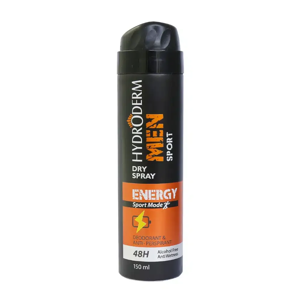 اسپری دئودورانت و آنتی پرسپیرانت مردانه هیدرودرم مدل Energy 150 میلی لیتر جلوگیری از بوی بد عرق