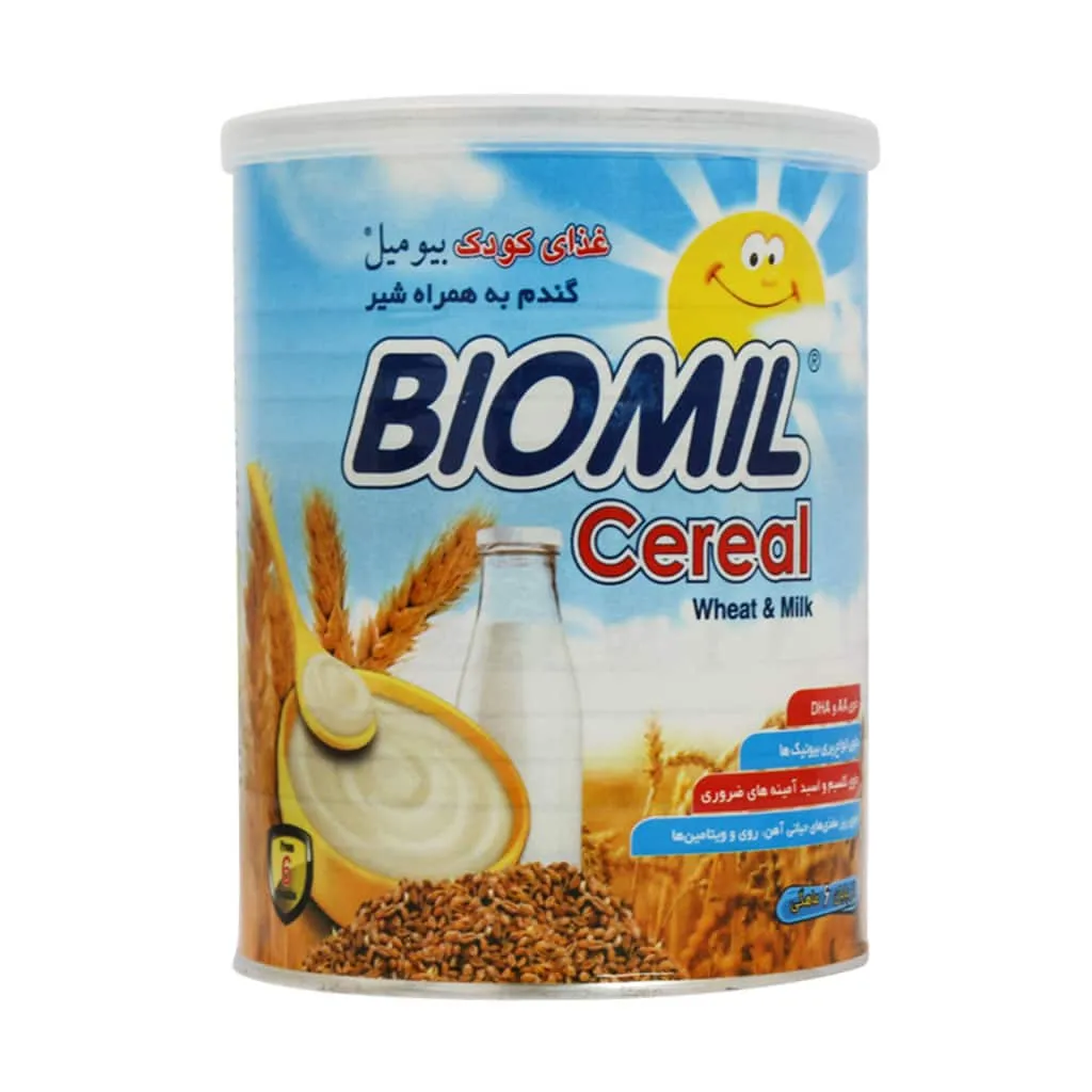 بیومیل سرآل گندم به همراه شیر 400 گرم مناسب کودکان از 6 ماهگی