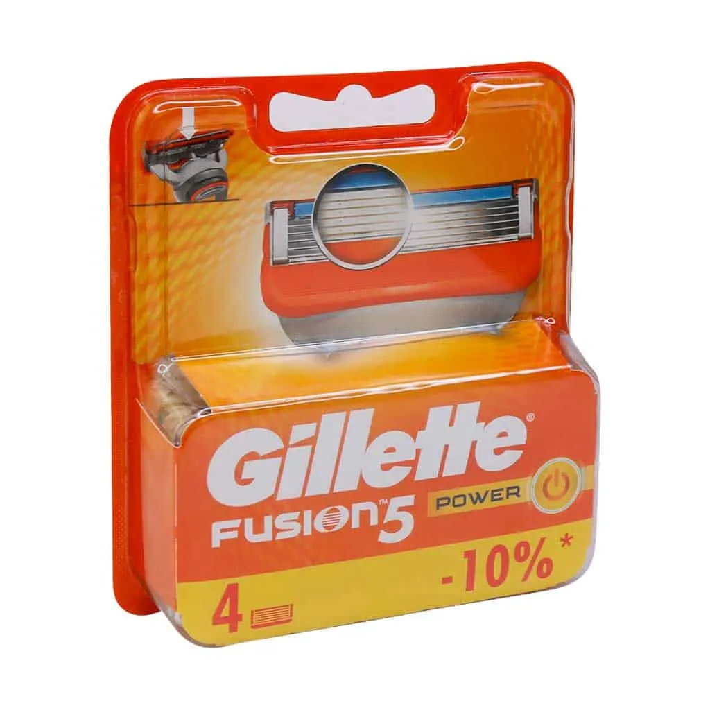 تیغ یدک فیوژن ژیلت مدل Fusion5 Power بسته 4 عددی