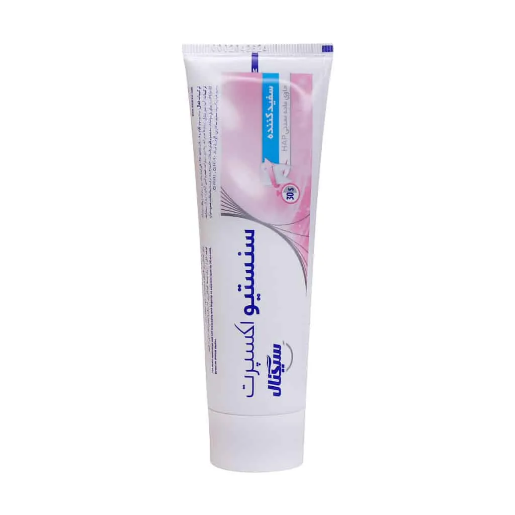 خمیر دندان سنسیتیو اکسپرت سیگنال مدل Whitening 100 گرم کاهش حساسیت دندان