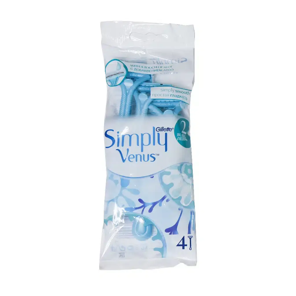 خودتراش دو تیغه ژیلت مدل Simply Venus آبی اصلاح راحت و ایمن