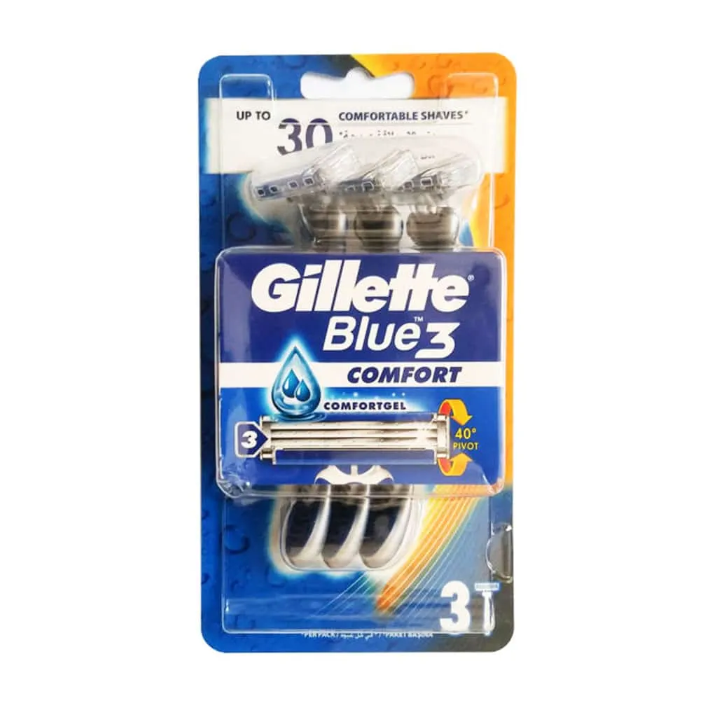 خودتراش مردانه Comfort Blue3 ژیلت 3 عدد اصلاح راحت و بهداشتی