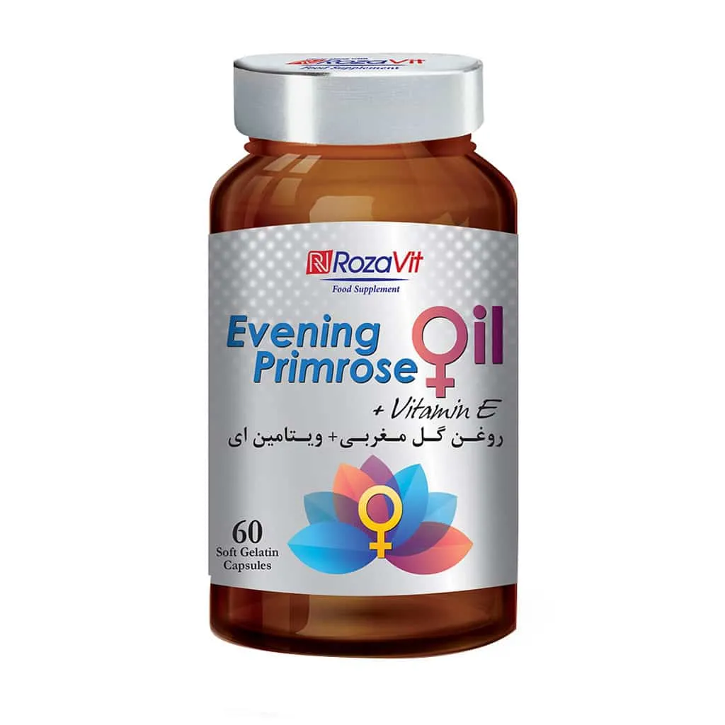 سافت ژل روغن گل مغربی و ویتامین E رزاویت 60 عدد کاهش علائم یائسگی