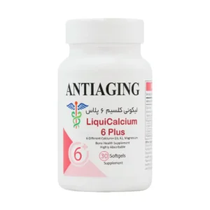 سافت ژل لیکوئی کلسیم 6 پلاس آنتی ایجینگ 1000mg تقویت استخوان
