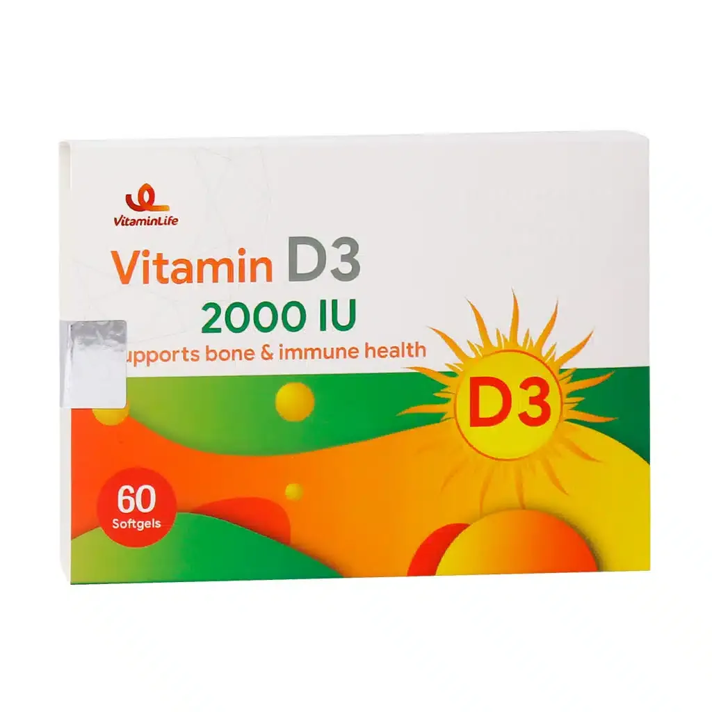 سافت ژل ویتامین D3 2000 واحد ویتامین لایف تقویت سیستم ایمنی
